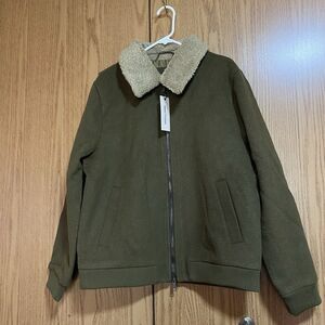NWT Bagatelle Homme Men's Large Wool Blend Collared Bomber Jacket Olive Green